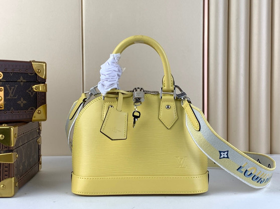 Louis Vuitton Braided Alma BB Bag M22213 Yellow Epi Leather