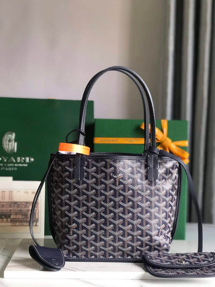 Goyard Anjou Mini Tote Bag, GY020660 Navy Blue