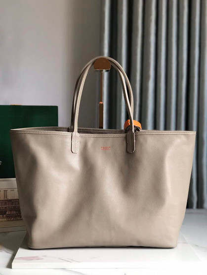 Goyard Anjou PM Tote Bag, GY020662 Leather Light Gray