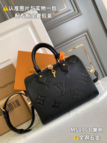 Louis Vuitton Speedy Bandoulière 25 Bag M58951 Black Leather