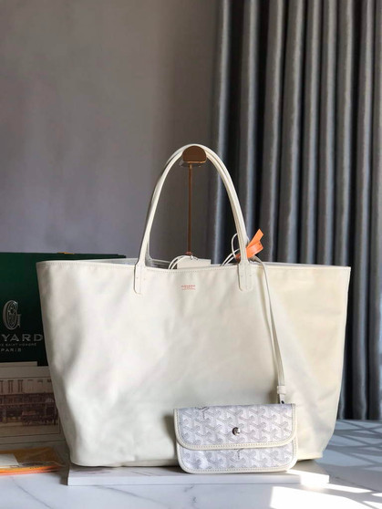 Goyard Anjou GM Tote Bag, GY020661 Leather White