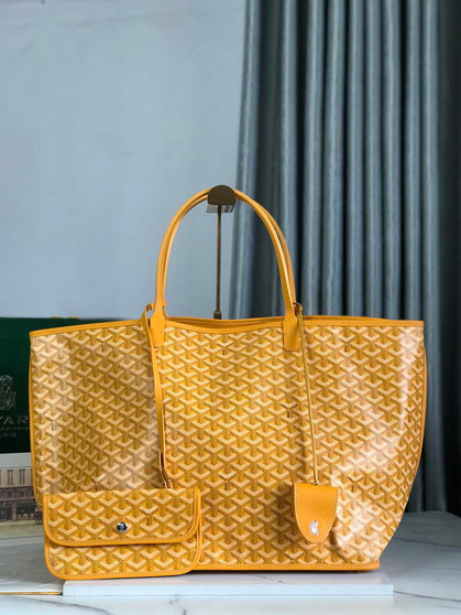 Goyard Anjou GM Tote Bag, GY020661 Leather Yellow