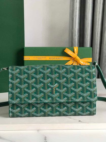 Goyard Varenne Continental Wallet 02019 Goyardine Canvas Green