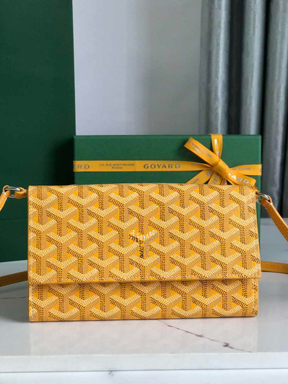 Goyard Varenne Continental Wallet 02019 Goyardine Canvas Yellow