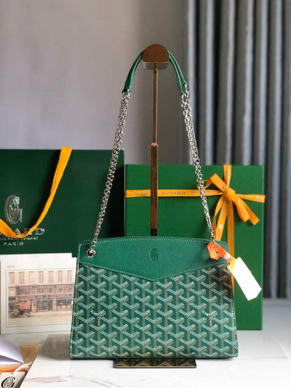Goyard Rouette Structuré PM Bag 020805 Goyardine Canvas Green