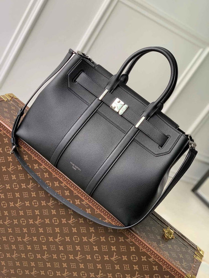 Louis Vuitton Georges Tote MM Bag M23153 black calfskin leather