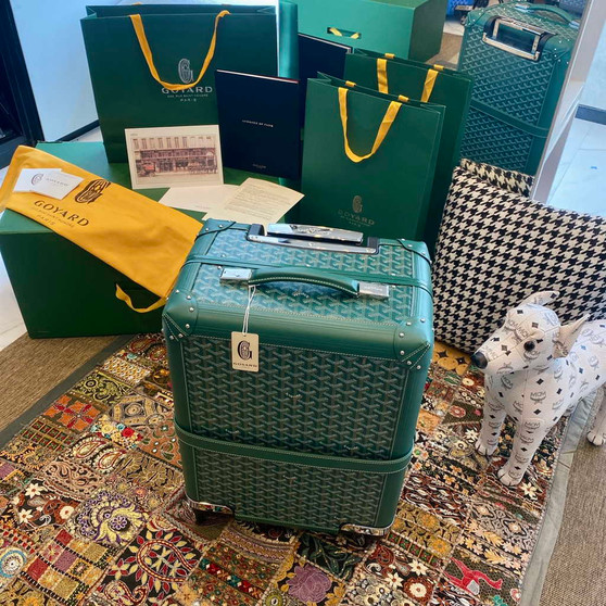 Goyard Travel Luggage 20 inchd green Leather