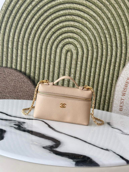 Chanel Vanity with chain, AP5346 Calfskin Apricot
