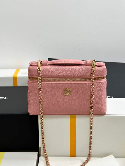 Chanel Large Vanity with chain, AP5347 Calfskin Pink