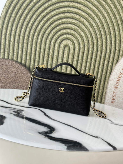 Chanel Large Vanity with chain, AP5347 Calfskin Black