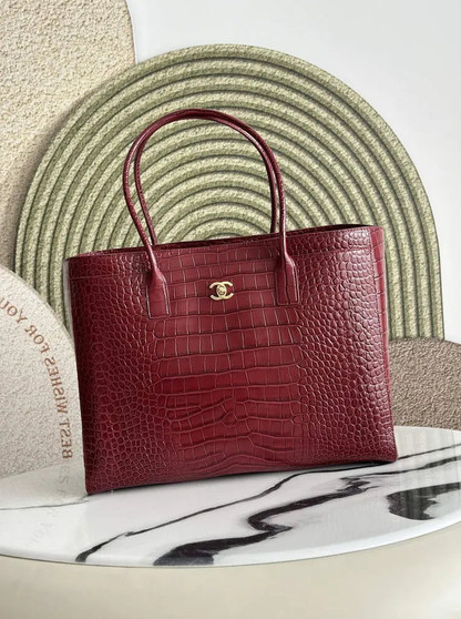 Chanel Large Shopping Bag, AS6239 Crocodile Red