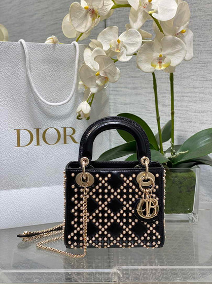 Mini Lady Dior Bag M0505 Black Lambskin M917