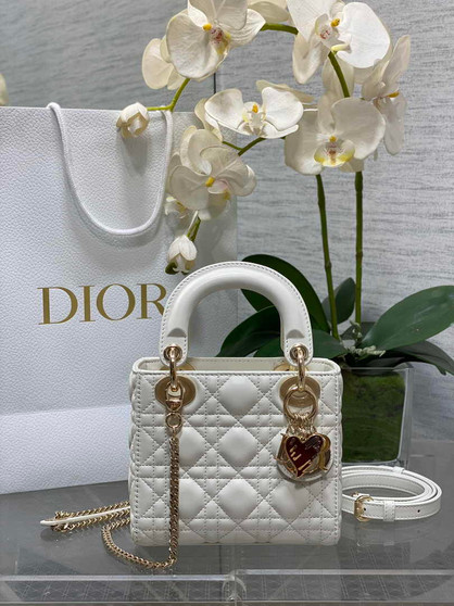 Dioramour Mini Lady Dior Bag M0505 Latte Cannage Lambskin
