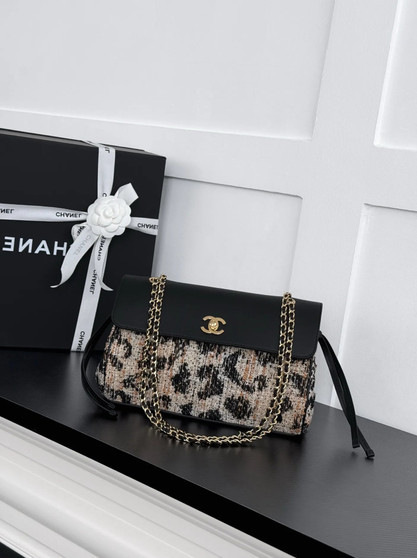 Chanel Large Flap Bag, AS6427 Calfskin Beige Cotton