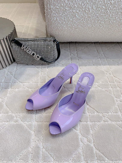 Christian Louboutin Me Dolly 100mm Patent Leather Mules - Purple
