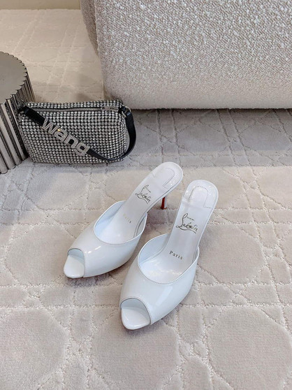 Christian Louboutin Me Dolly 100mm Patent Leather Mules - White