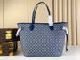 Louis Vuitton M40995 Neverfull MM Tote Bag Denim textile jacquard Blue