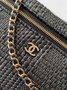 Chanel Classic Vanity with Chain, AP4385 Braided Raffia Black