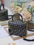 Dior Caro Small Vanity Case S5196 Blue Dior Oblique Jacquard