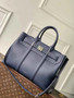 Louis Vuitton Georges Tote MM Bag M11663 blue calfskin leather