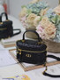 Dior Caro Mini Vanity Case S5198 Black Cannage Lambskin