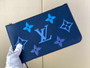 Louis Vuitton M46514 Neverfull MM Monogram Empreinte Leather Blue