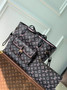 LV M46137 Louis Vuitton Neverfull MM Tote Bag Black