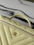 Chanel Vanity with Chain, AP5212 Shiny Calfskin Yellow