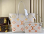 Louis Vuitton M46516 Neverfull MM Monogram Empreinte Leather Beige