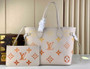 Louis Vuitton M46516 Neverfull MM Monogram Empreinte Leather Beige