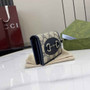 Gucci Horsebit 1955 card case wallet, 621887 in navy blue leather