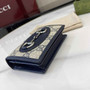 Gucci Horsebit 1955 card case wallet, 621887 in navy blue leather - Default Title - View 4