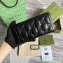 Gucci 723784 GG Matelassé zip-around wallet black leather