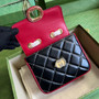 Gucci Deco mini shoulder bag in black white leather 741457