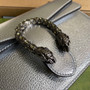 Gucci 499623 Dionysus GG small shoulder bag silver leather