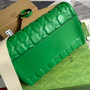 Gucci ‎�?02242 GG Matelassé leather medium bag green