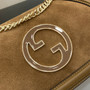 Gucci Blondie small shoulder bag in brown suede 815715
