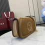 Gucci Blondie small shoulder bag in brown suede 815715