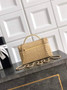 Chanel Classic Vanity with Chain, AP4385 Braided Raffia Apricot - Default Title - View 3