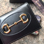 Gucci 621887 Horsebit 1955 card case wallet Black leather