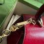 Gucci �?03848 Horsebit 1955 top handle bag Red gg leather