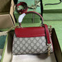 Gucci �?03848 Horsebit 1955 top handle bag Red gg leather