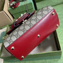Gucci �?03848 Horsebit 1955 top handle bag Red gg leather