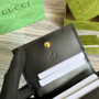 Gucci 723786 GG Matelassé card case wallet black leather
