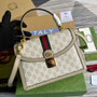 Gucci ‎‎‎�?51055 Ophidia small GG top handle bag beige leather