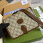 Gucci 671620 Mini shoulder bag with Interlocking G brown leather