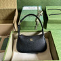 Gucci 739076 Aphrodite mini shoulder bag in black leather - Default Title - View 1