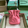 Gucci 760313 Blondie mini bucket bag in pink leather
