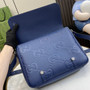 Gucci Jumbo GG medium messenger bag 760234 in blue leather