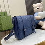Gucci Jumbo GG medium messenger bag 760234 in blue leather - Default Title - View 2